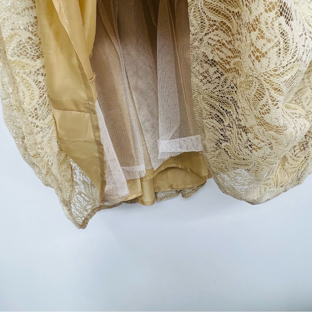 Jessica Howard Beige Dress Women's Size 12P Fit And Flare Sleeveless Lace Floral - Picture 6 of 9